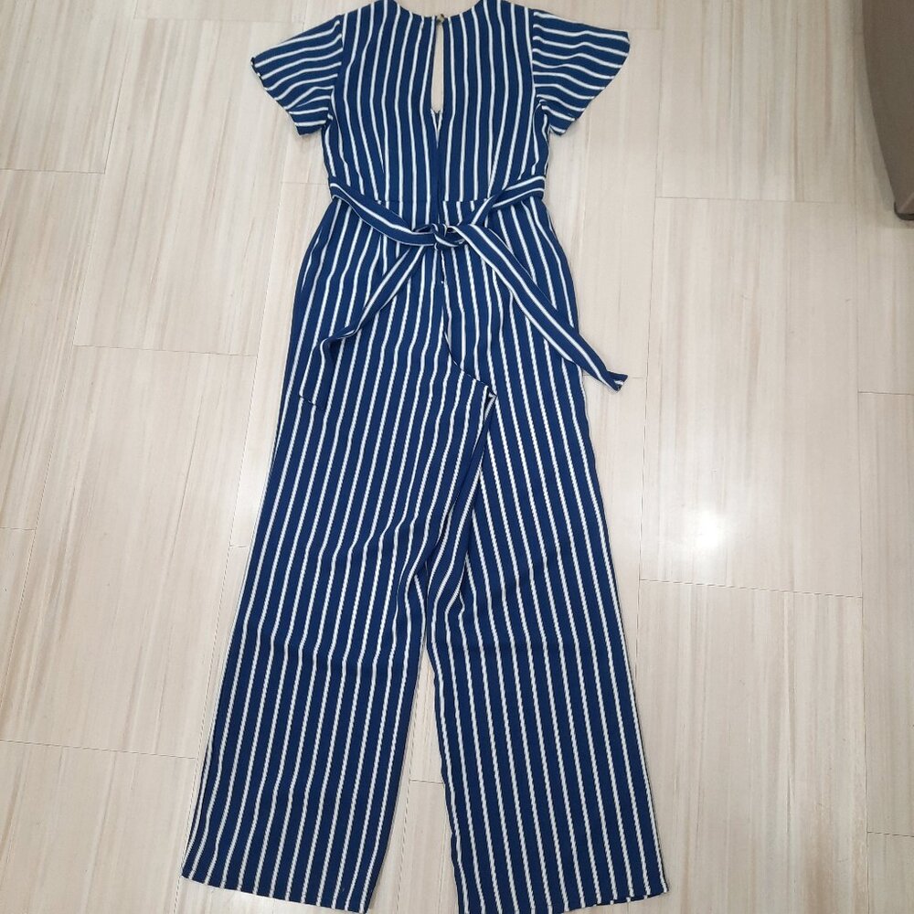 Blue striped wide leg jumpsuit - Crystal Doll brand - Picture 3 of 7